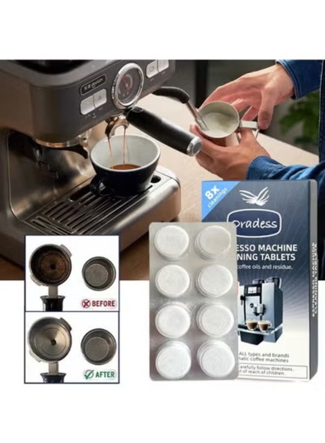 oradess Espresso Machine Cleaning Tablets，Automatic Coffee Maker Cleaner Descaler Coffee Grinder Descaling Solution 8 count - Image 1